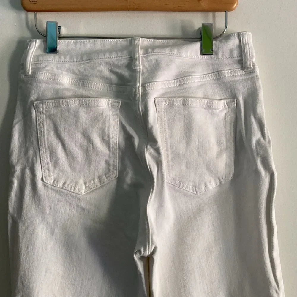 Elizabeth & James Size 6 Crop Flare Jeans in White Denim High Rise 23